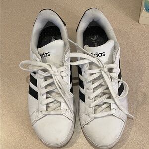 Adidas Classic White Sneakers with Black Stripes